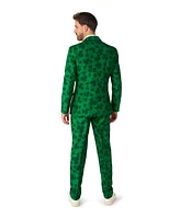 Suitmeister Men's Party Costume. Pats Green Suit - Shamrock Print for Men