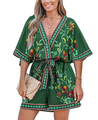 Cupshe Women's Prairie Blossom Floral Romper