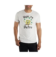 SpongeBob SquarePants Big & Tall Cartoon Here to Patty White Graphic Tee