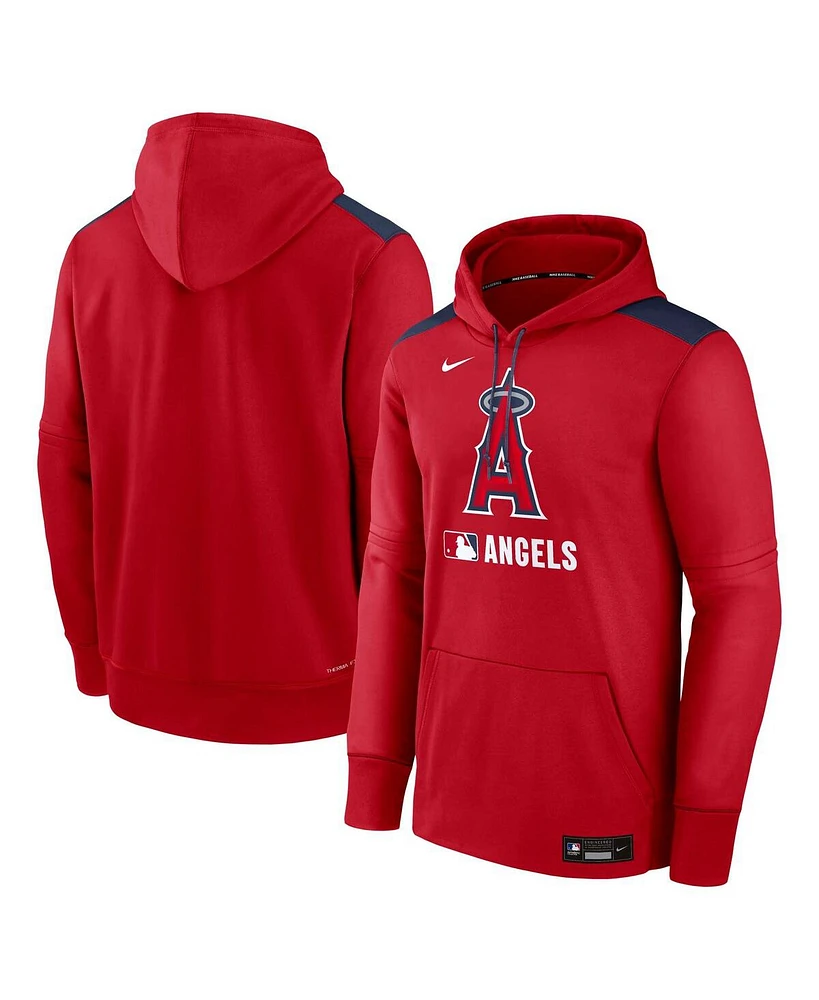 Nike Men's Red Los Angeles Angels Authentic Collection Performance Pullover Hoodie