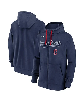 Nike Men's Navy Cleveland Guardians Knockout Script Full-Zip Hoodie