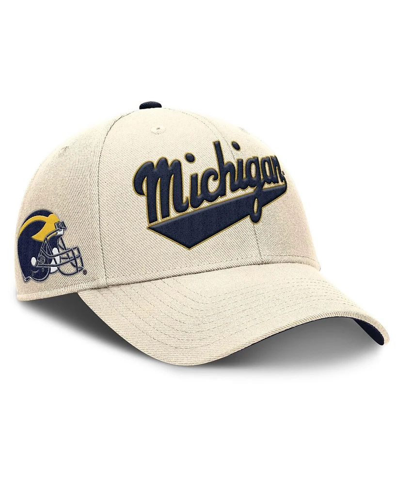 Jordan Men's Natural Michigan Wolverines Primetime Rise Adjustable Hat