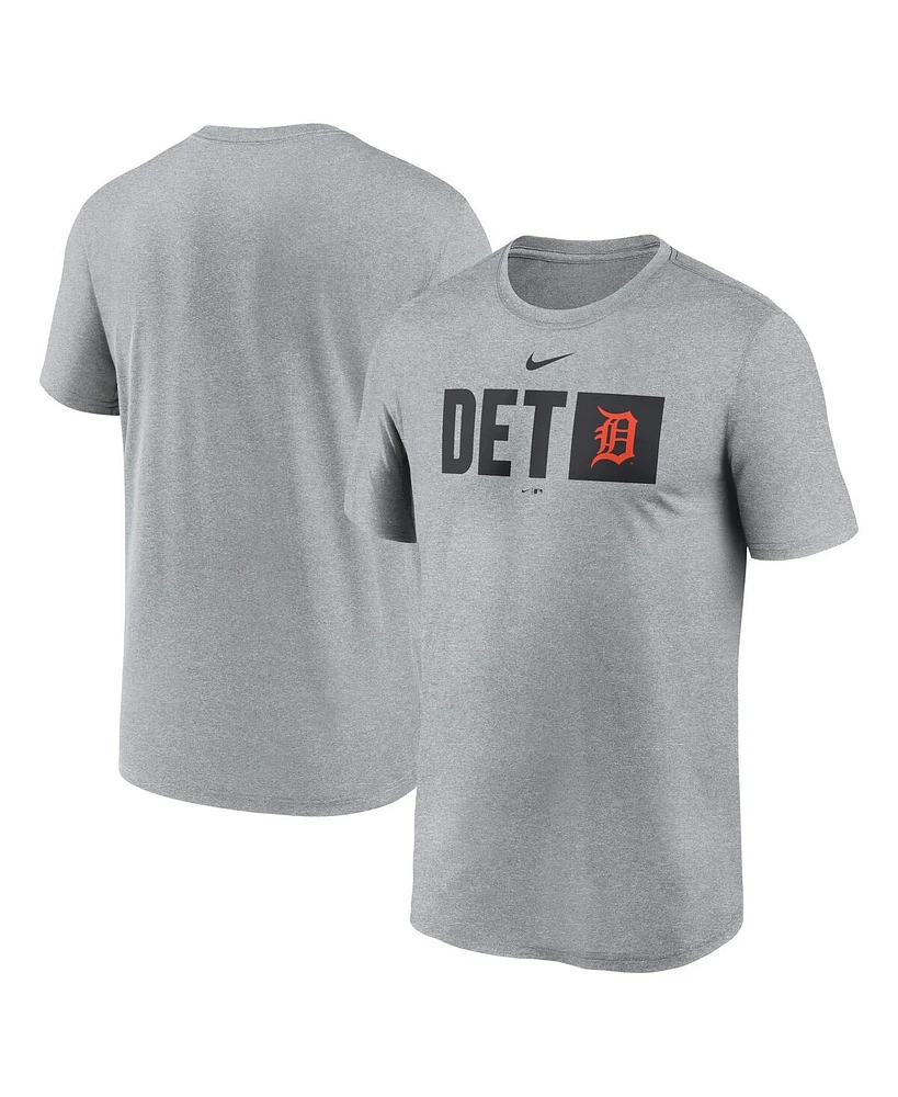 Nike Men's Heather Gray Detroit Tigers Tricode Legend T-Shirt
