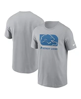 Nike Men's Gray Detroit Lions Lockup Essential T-Shirt