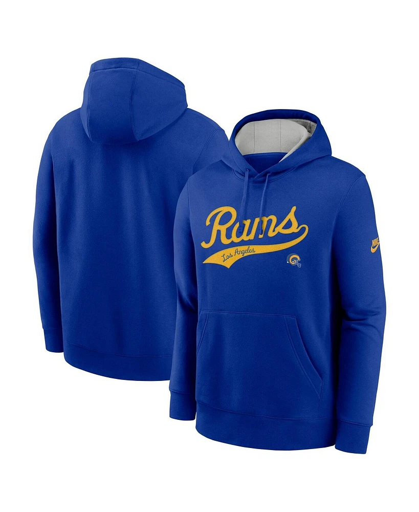 Nike Men's Royal Los Angeles Rams Rewind Club Logo Pullover Hoodie