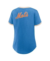 Fanatics Women's Royal New York Mets Binge Worthy Stadium Slub V-Neck T-Shirt