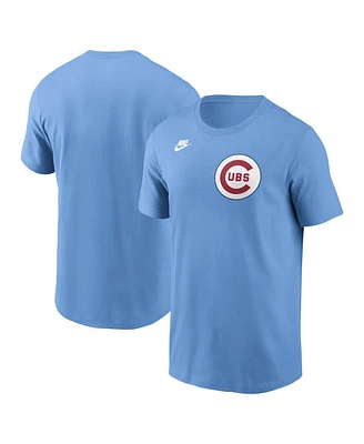 Nike Men's Light Blue Chicago Cubs Cooperstown Wordmark T-Shirt