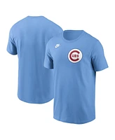 Nike Men's Light Blue Chicago Cubs Cooperstown Wordmark T-Shirt