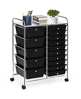 15-Drawer Utility Rolling Organizer Cart Multi-Use Storage