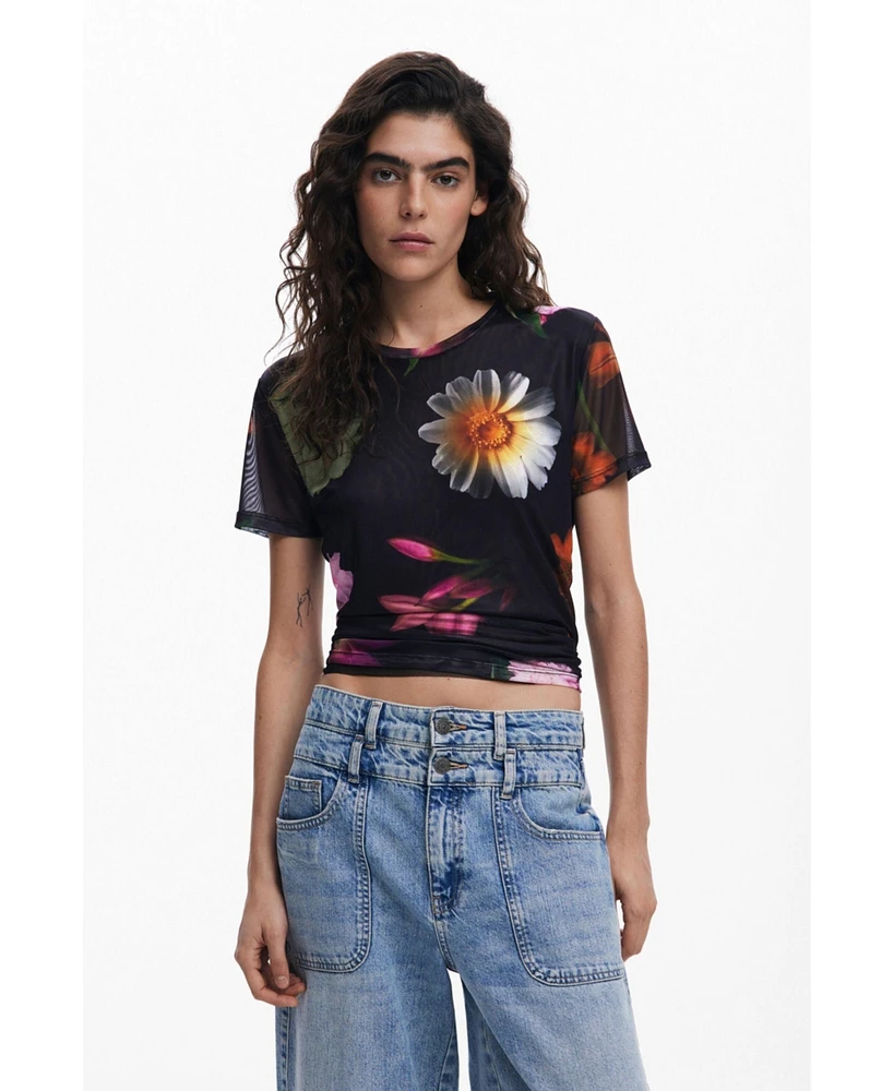 Desigual Women's Printed tulle T-shirt