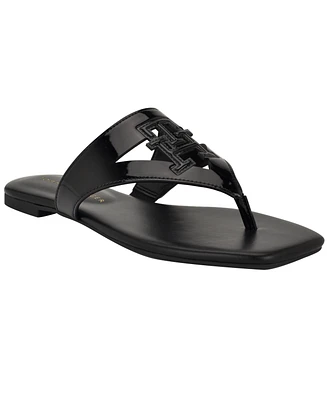 Tommy Hilfiger Women's Tremmy Cutout Logo Flat Thong Sandals