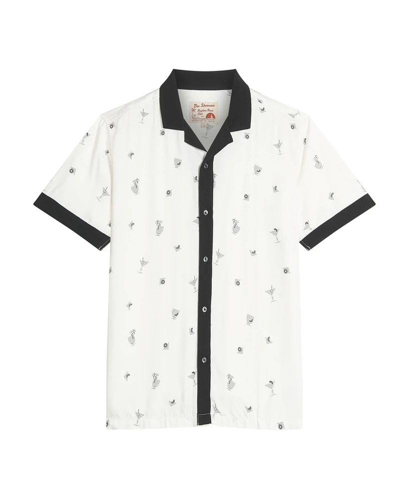 Ben Sherman Men's Cocktail Print Short Sleeve Shirt