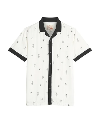 Ben Sherman Men's Cocktail Print Short Sleeve Shirt