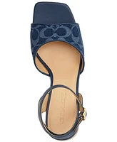 Coach Women's Suede Espadrille Wedge Sandals