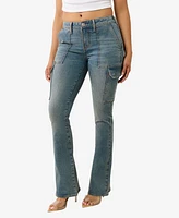 True Religion Women's Denim Cargo Bootcut Jeans