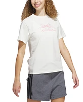 adidas Women's Cotton Bow Logo-Graphic Crewneck T-Shirt