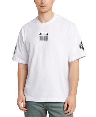 G-Star Raw Men's Boxy Fit Barcode Short Sleeve Crewneck T-Shirt