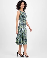 Connected Petite Printed Sleeveless Midi Dress