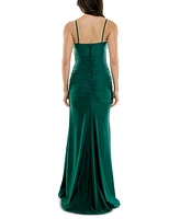 Juniors' Sleeveless Shirred Side-Slit Gown, Created for Macy's