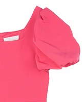 Rare Editions Big Girls Puff Sleeve Scuba Dress