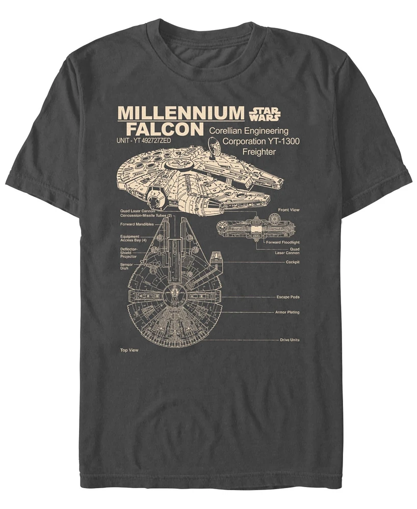 Star Wars Men's Corellian Freighter Short Sleeve T-Shirt