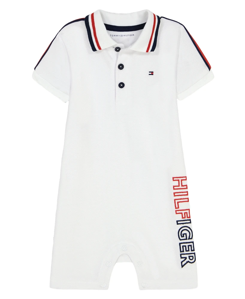 Tommy Hilfiger Baby Boys Pique Short Sleeve Signature Polo Bodysuit