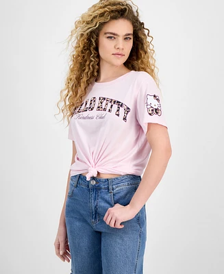 Grayson Threads, The Label Juniors' Hello Kitty Varsity Leopard Graphic T-Shirt