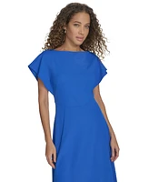 Calvin Klein Women's Flutter-Sleeve A-Line Midi Dress