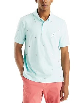 Nautica Men's Short Sleeve Cocktail Print Polo Shirt