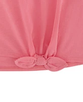Tommy Hilfiger Toddler and Little Girls Palm Sequin Side Tie Short Sleeve T-Shirt