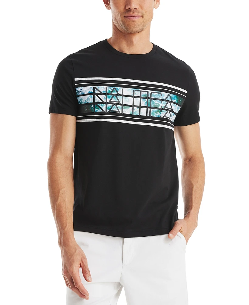 Nautica Men's Ocean Waves Short Sleeve Graphic T-Shirt