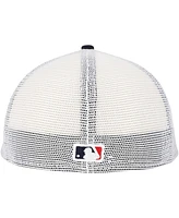 New Era Men's Navy Cleveland Guardians Team Color 59FIFTY Trucker Fitted Hat