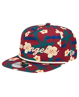New Era Men's Crimson Los Angeles Lakers Vacation Floral Golfer Snapback Hat
