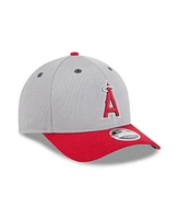 New Era Men's Gray/Red Los Angeles Angels 2025 Batting Practice 9FORTY M-Crown Adjustable Hat