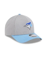 New Era Men's Gray/Powder Blue Toronto Blue Jays 2025 Batting Practice 9FORTY M-Crown Adjustable Hat