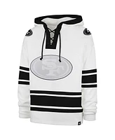 '47 Brand Men's White San Francisco 49ers After Image Superior Lacer with Hood Sweatshirt