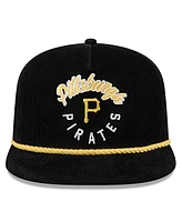 New Era Men's Black Pittsburgh Pirates Full Circle Corduroy Golfer Adjustable Hat