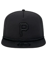 New Era Men's Black Pittsburgh Pirates Tone Foam Meshback Golfer Snapback Hat