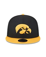 New Era Men's Black Iowa Hawkeyes Two-Tone 9FIFTY Snapback Hat