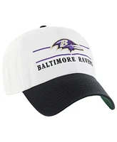 '47 Brand Men's White/Black Baltimore Ravens Double Header Clean Up Adjustable Hat