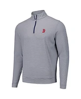 Peter Millar Men's Navy Boston Red Sox Perth Sugar Stripe Performance Quarter-Zip Top