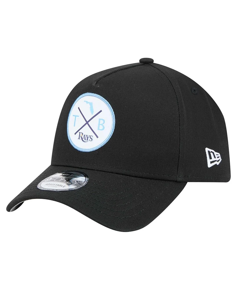 New Era Men's Black Tampa Bay Rays 9FORTY A-Frame Adjustable Hat