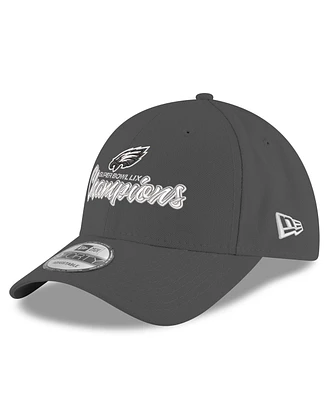 New Era Men's Graphite Philadelphia Eagles Super Bowl Lix Champions Replica 9FORTY Adjustable Hat