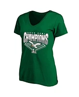 Fanatics Women's Kelly Green Philadelphia Eagles Super Bowl Lix Champions Plus Retro V-Neck T-Shirt