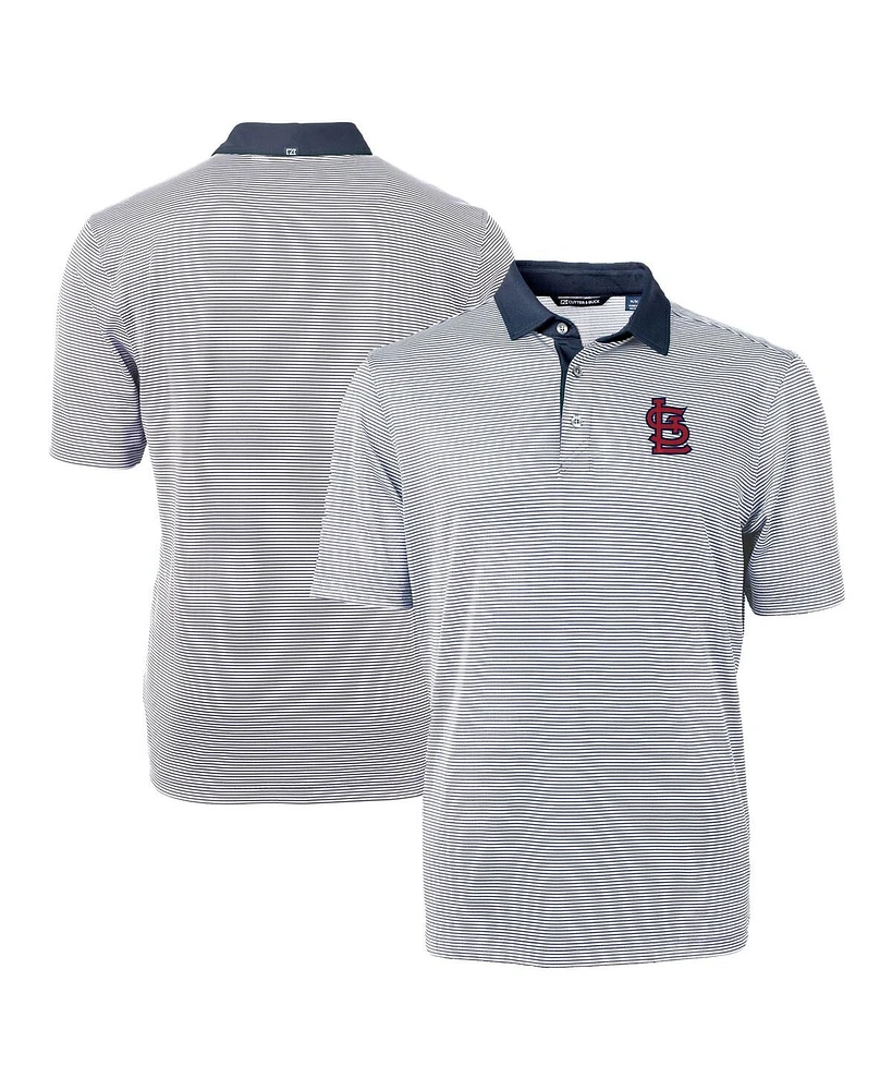 Cutter & Buck Men's Navy/White St. Louis Cardinals Virtue Eco Pique Micro Stripe Polo Shirt