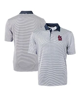Cutter & Buck Men's Navy/White St. Louis Cardinals Virtue Eco Pique Micro Stripe Polo Shirt