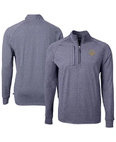 Cutter & Buck Men's Heather Navy Notre Dame Fighting Irish Play Like A Champion Today Adapt Eco Knit Quarter-Zip Sweatshirt