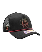 Fan Ink Men's Black Atlanta United Fc Atmosphere Trucker Adjustable Hat