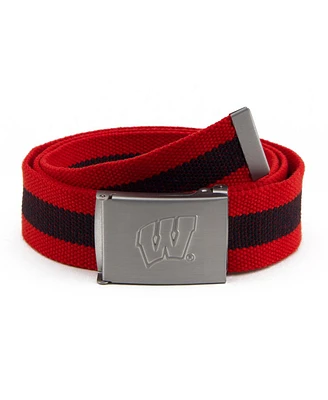 Eagles Wings Men's Wisconsin Badgers Fabric Belt