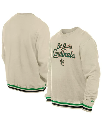 New Era Men's Cream St. Louis Cardinals Patrick's Day Twill Pullover Sweatshirt